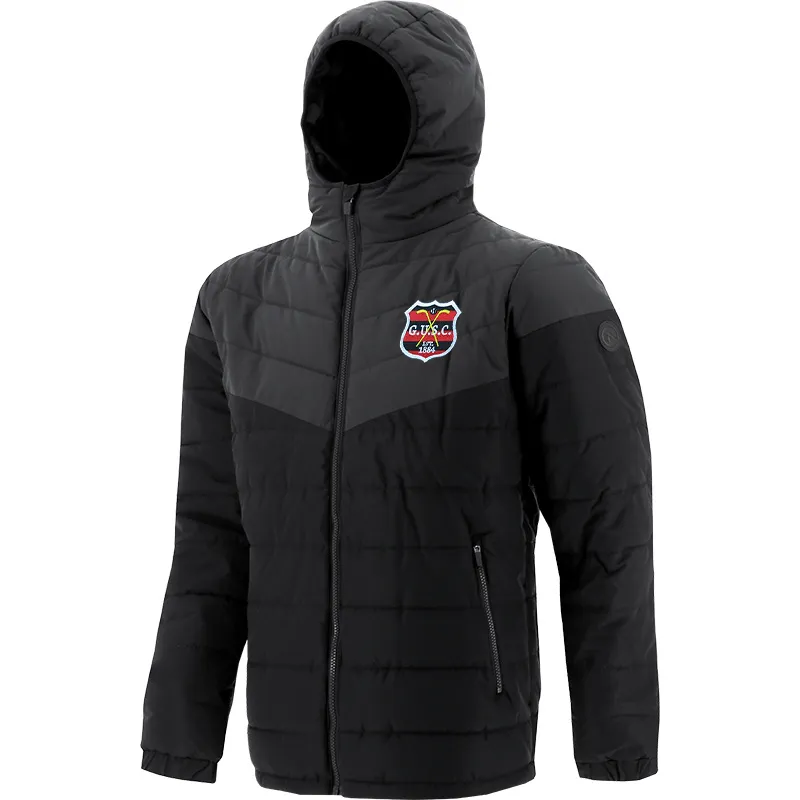 Glen Urquhart Shinty Club Kids' Maddox Hooded Padded Jacket Black