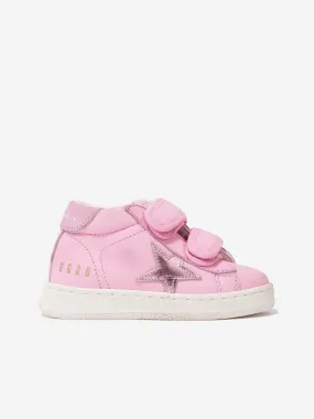 Golden Goose Girls June Leather Star Trainers in Pink