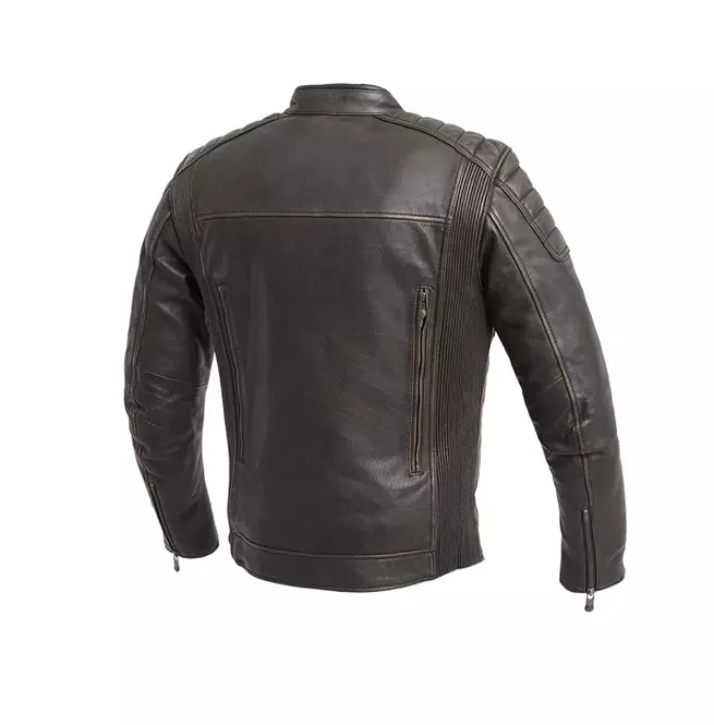 Gothic Men's Brown Beige Cowhide Leather Motorcycle Jacket