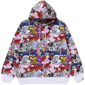 GRAFFITI PATTERN PULLOVER HOODIE MENS