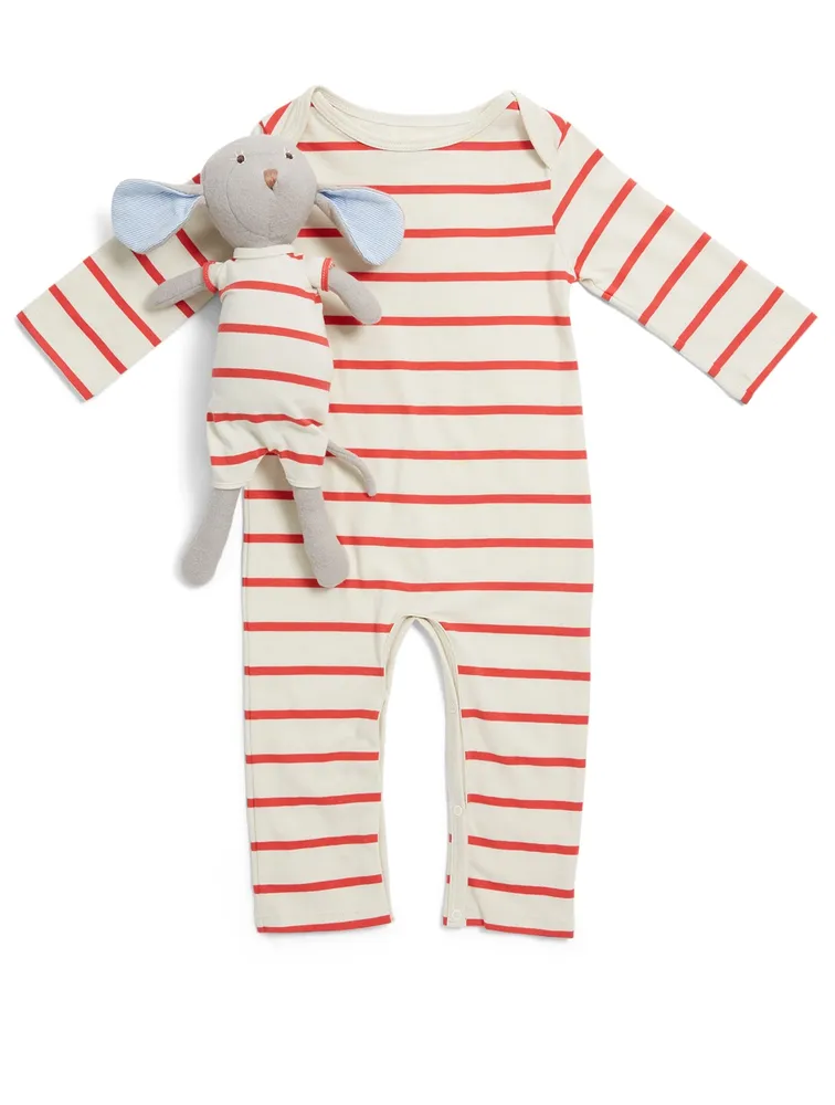 HAZEL VILLAGE Cozy Lodge Romper With Oliver Mouse Plush Toy