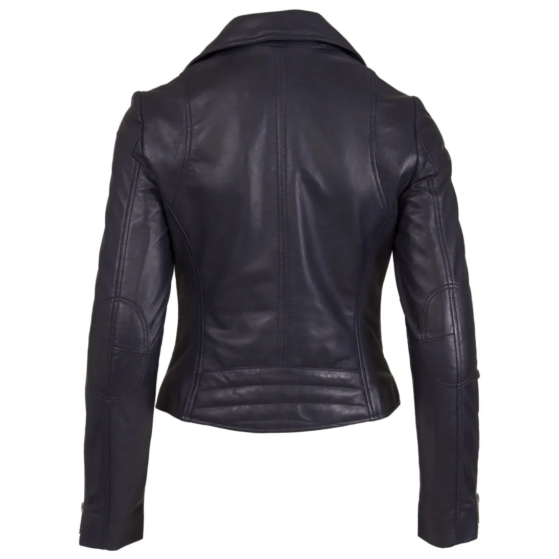 Helium Ghost Real Leather Lamb Nappa Biker Jacket Night Blue 5031