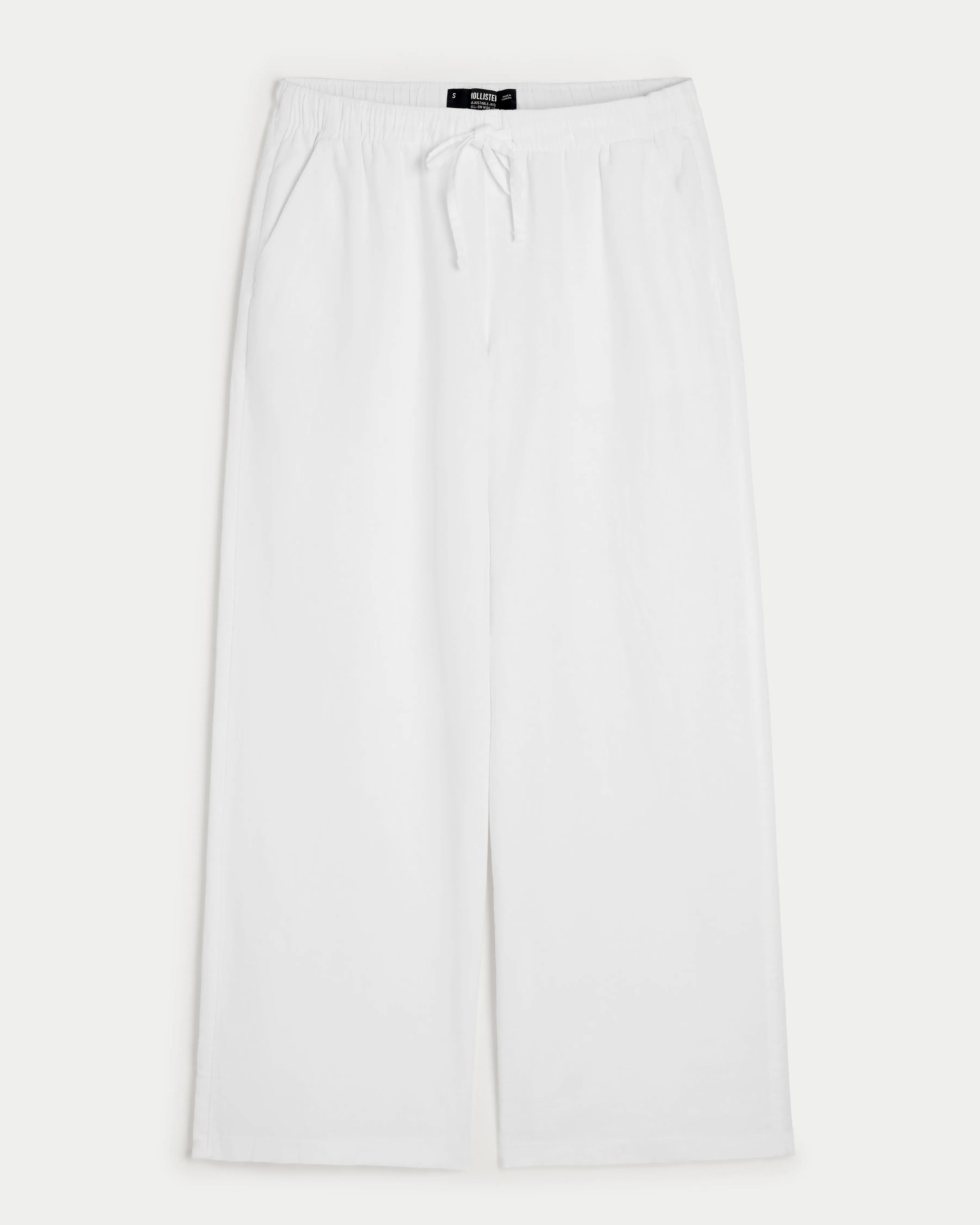 Hollister Ella Adjustable Rise Pull-On Linen-Blend Wide-Leg Pants