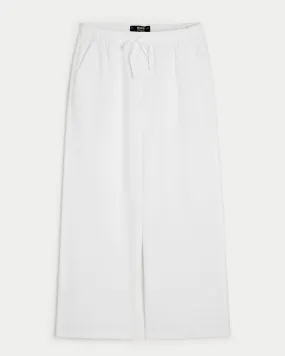 Hollister Ella Adjustable Rise Pull-On Linen-Blend Wide-Leg Pants