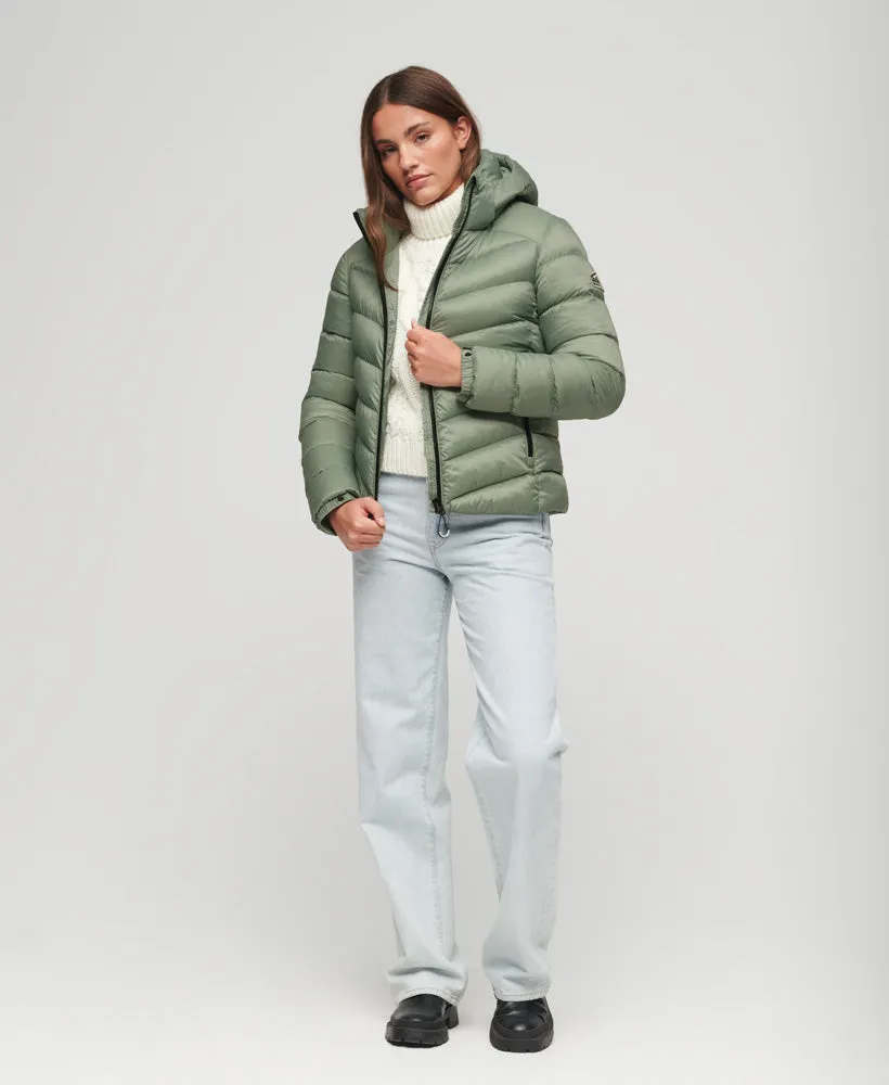 Hooded Fuji Padded Jacket | Light Jade Green