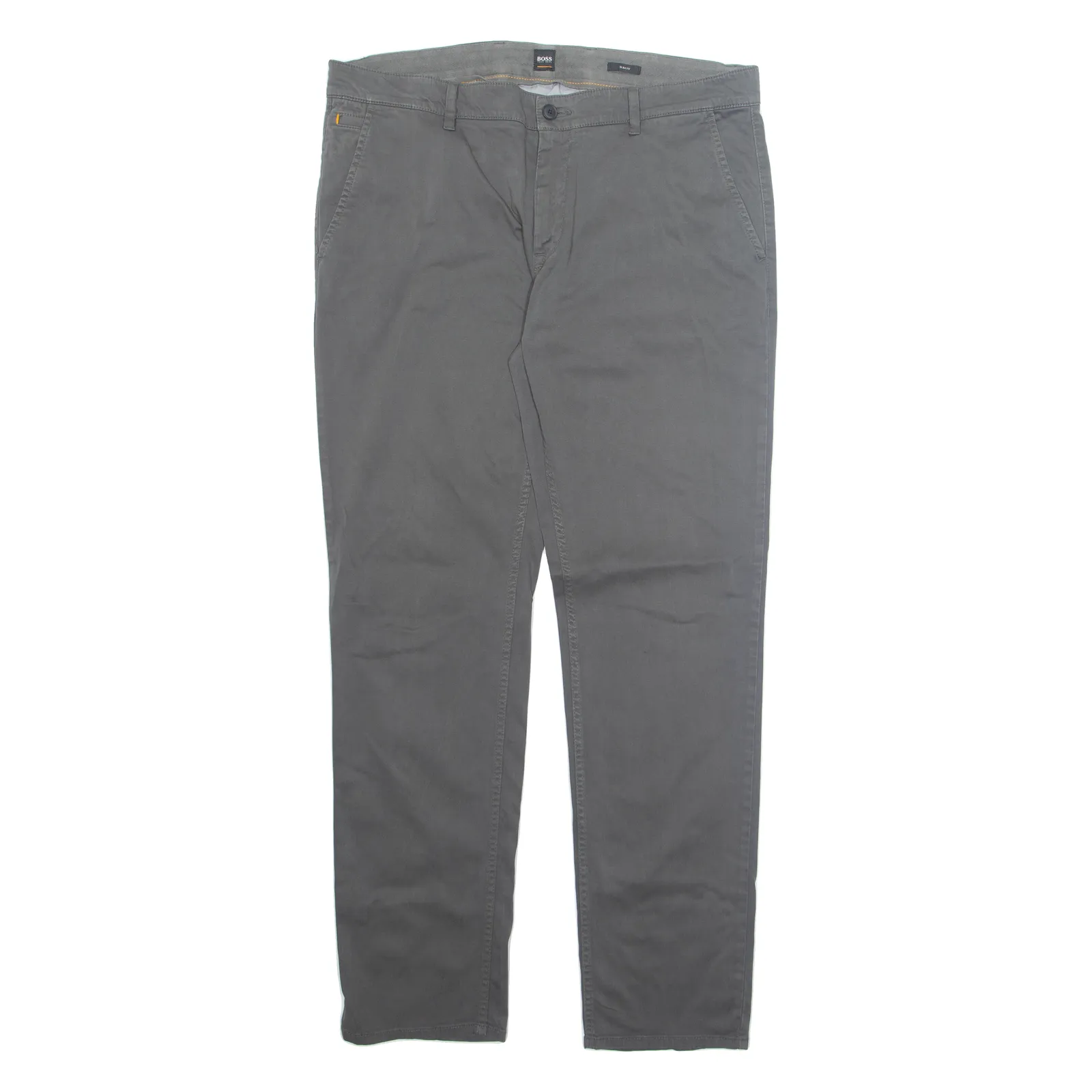 HUGO BOSS Chino Mens Trousers Grey Regular Tapered W38 L33