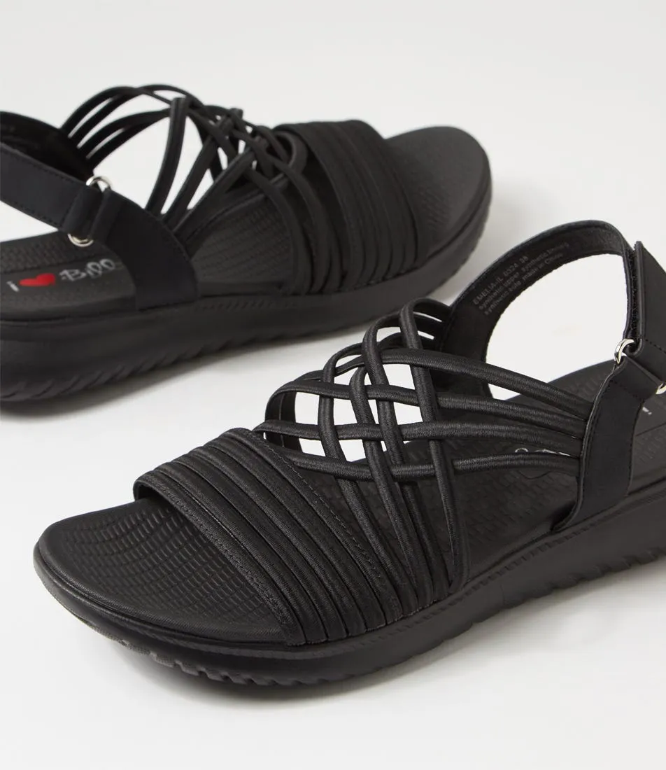 I LOVE BILLY Emelia Black Elastic Sandals