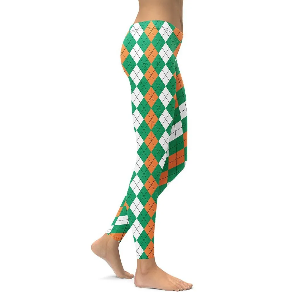 Irish Flag Plaid Leggings