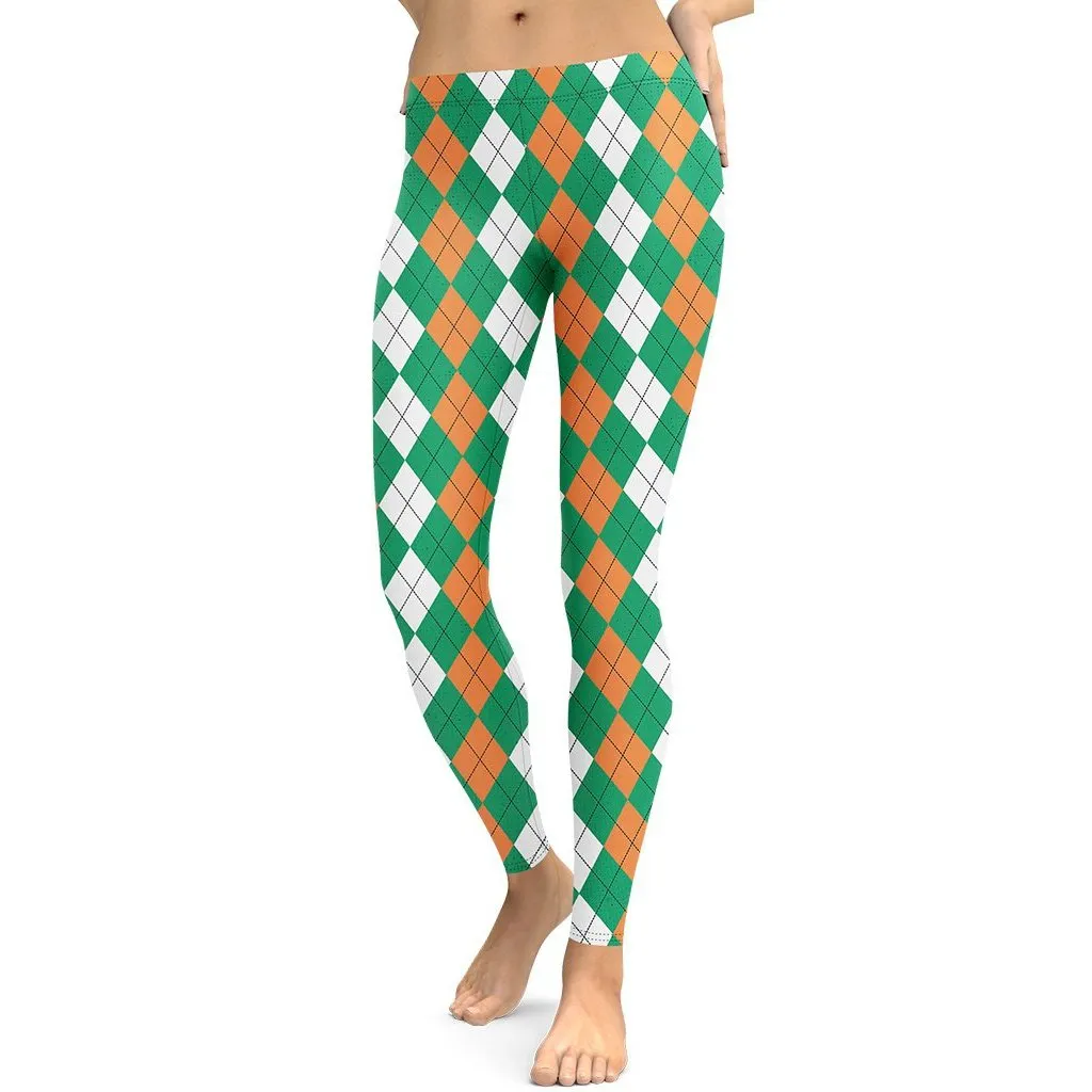 Irish Flag Plaid Leggings