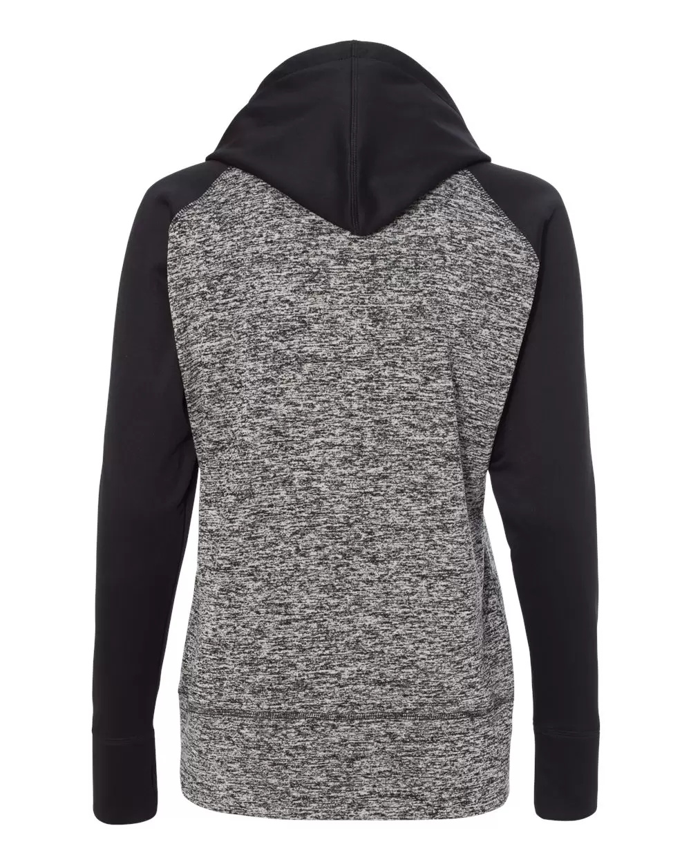 J America 8618 Women's  Colorblock Cosmic Fleece Hooded Pullover Sweatshirt SKU: 8618