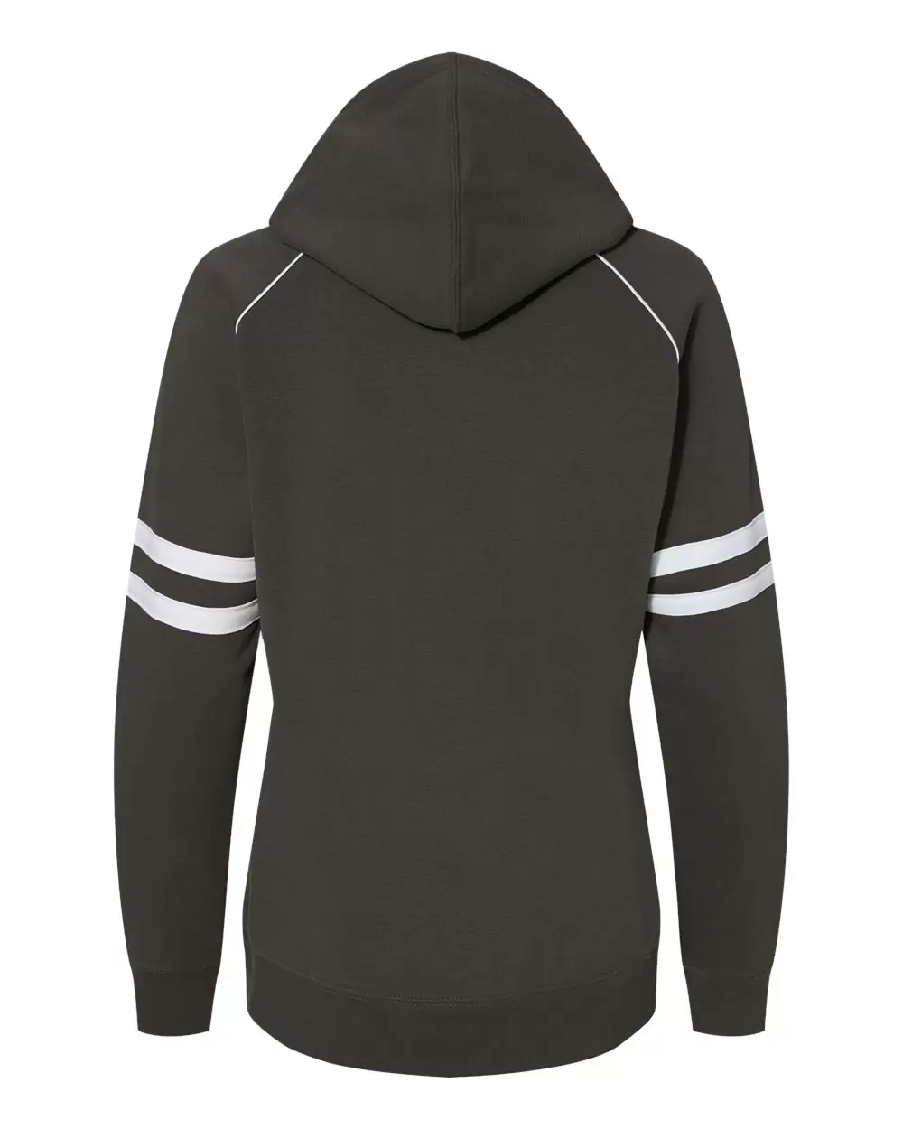 J America 8645 Women's Varsity Fleece Piped Hooded Sweatshirt SKU: 8645