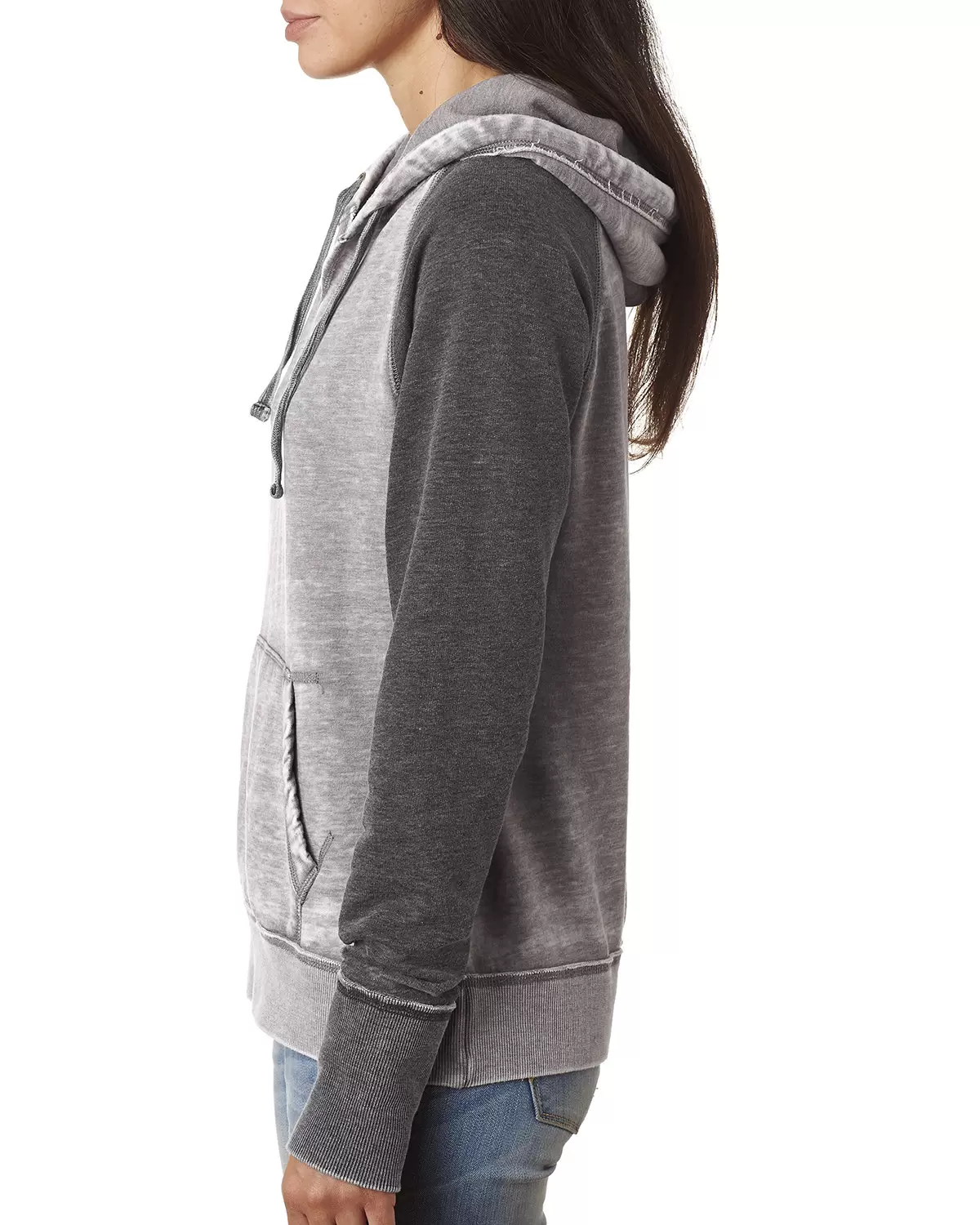 J America 8926 Women's Zen Fleece Raglan Hooded Sweatshirt SKU: 8926