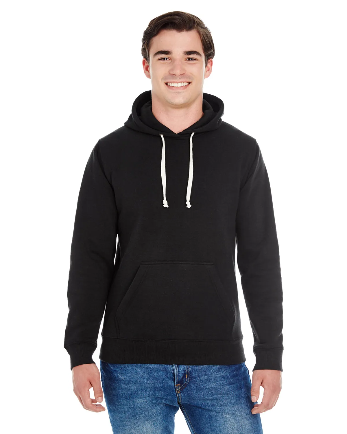 J8871 J-America Adult Tri-Blend Hooded Fleece SKU: J8871