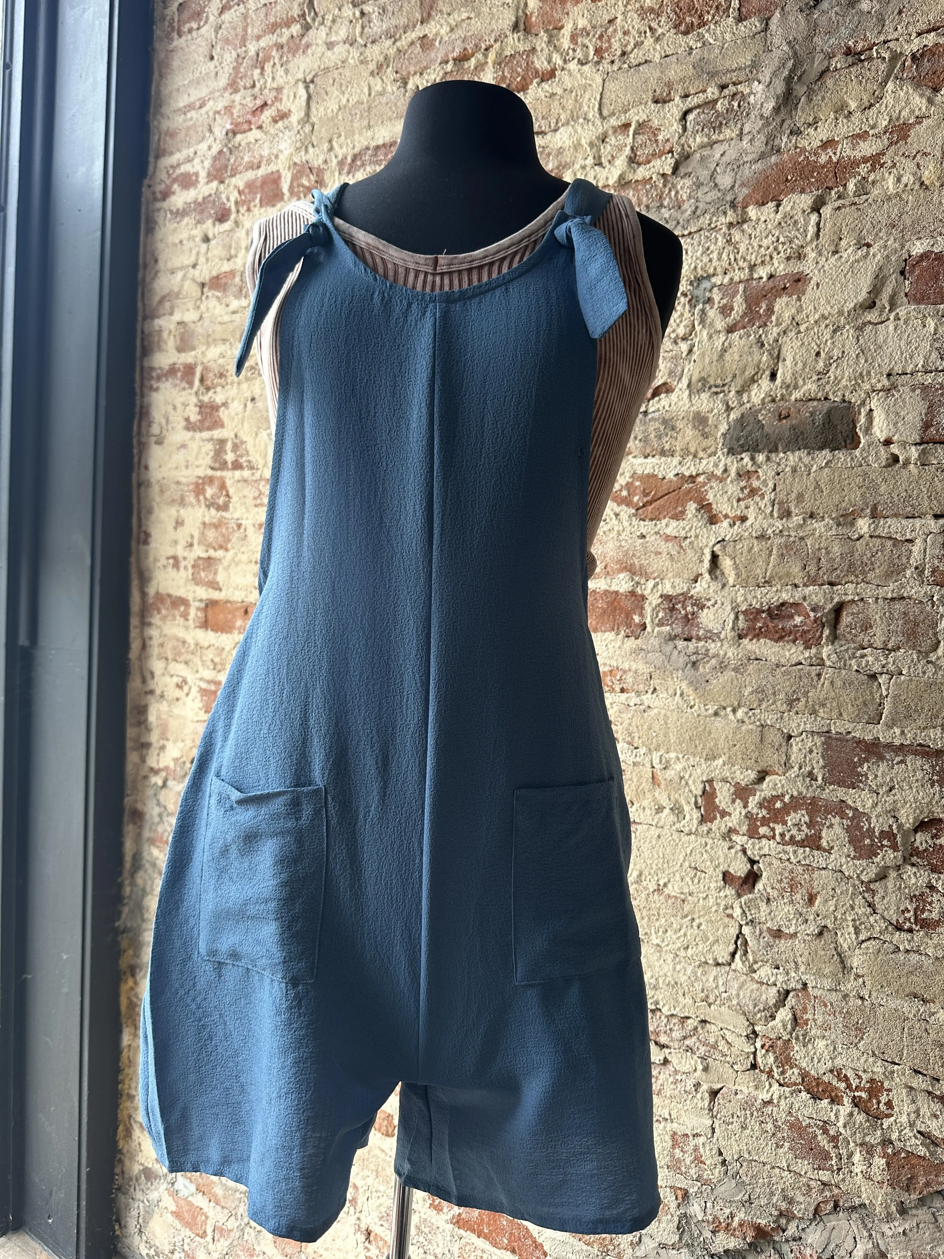 Jami Tie Top Romper [Powder Blue] ON SALE NOW 75% OFF 