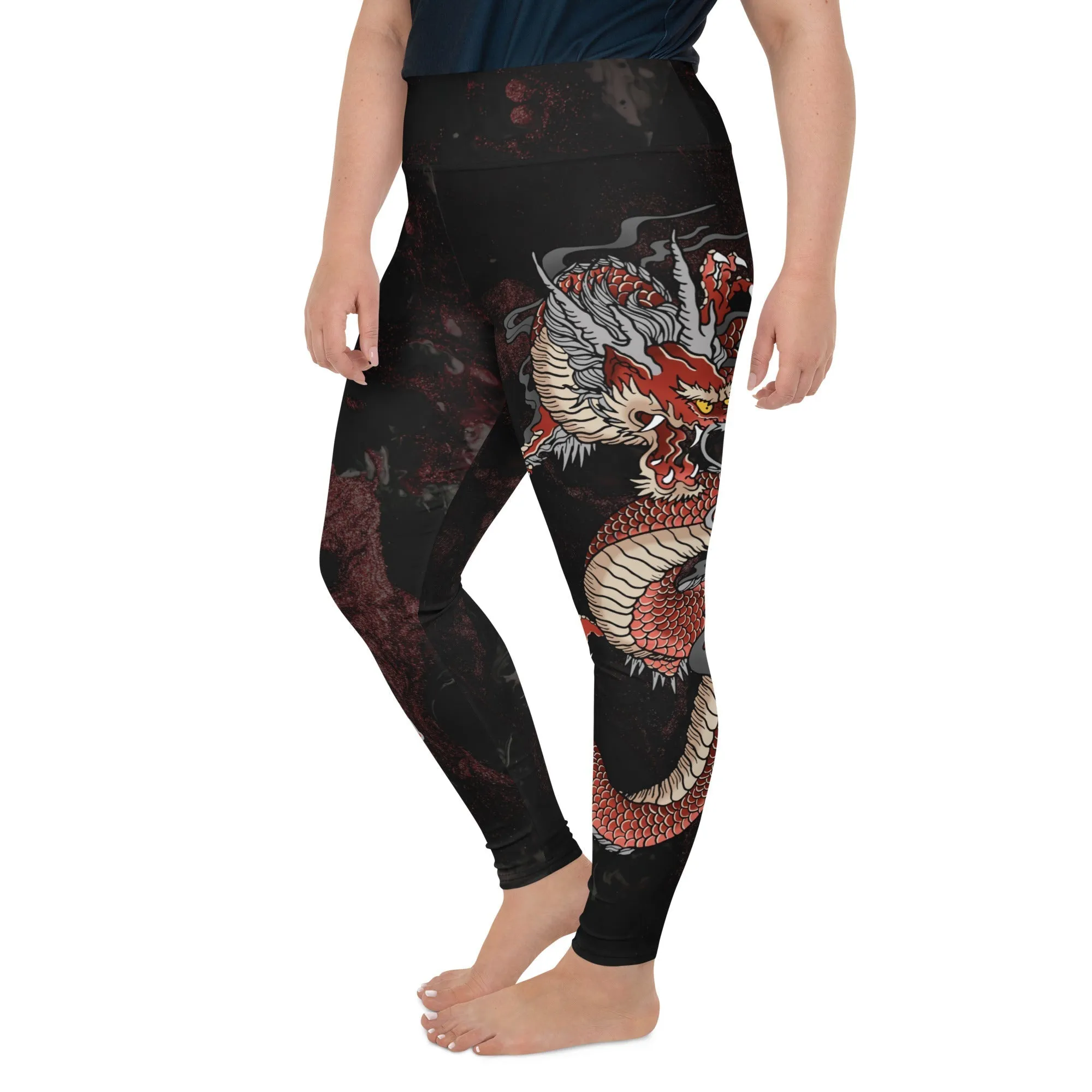 Japanese Dragon Plus Size Leggings