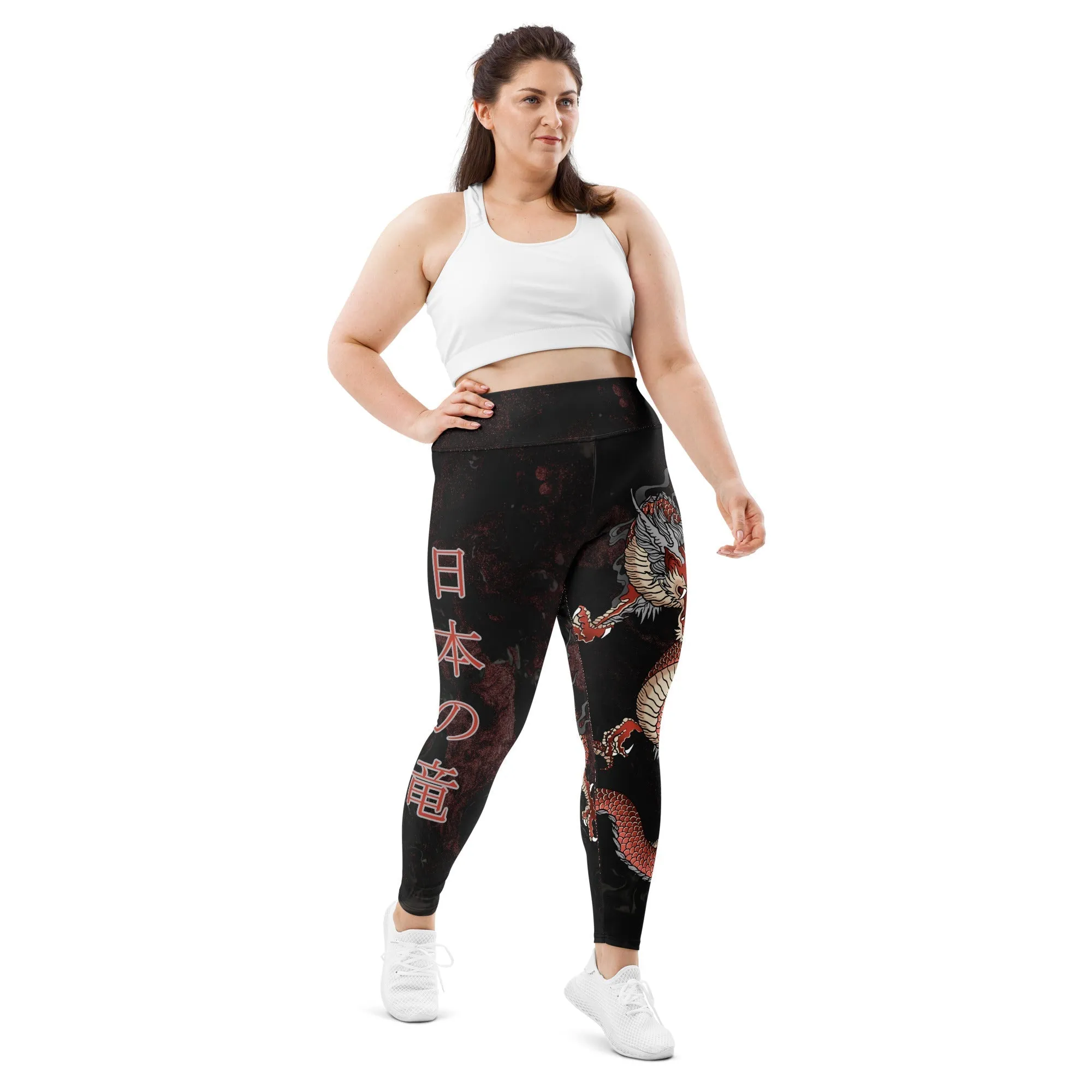 Japanese Dragon Plus Size Leggings