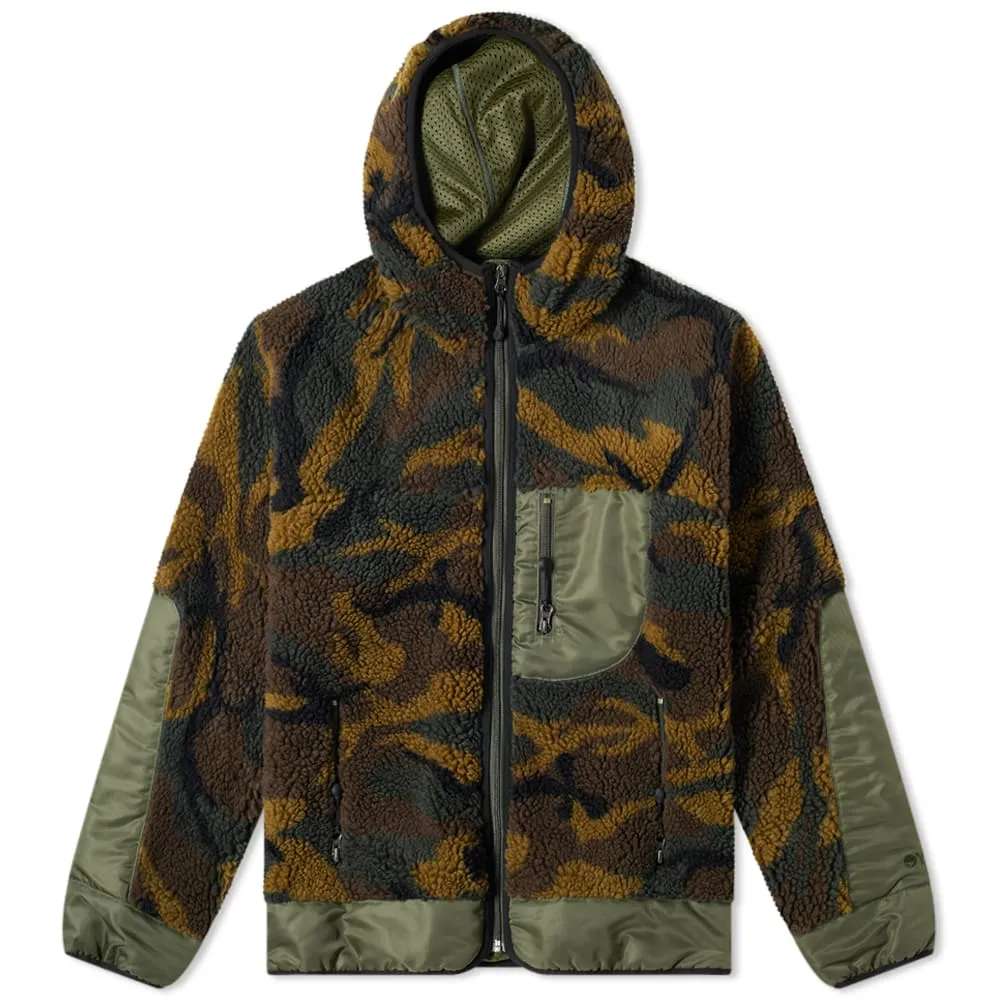 Junya Watanabe MAN Camo Sherpa Fleece Hooded JacketCamo