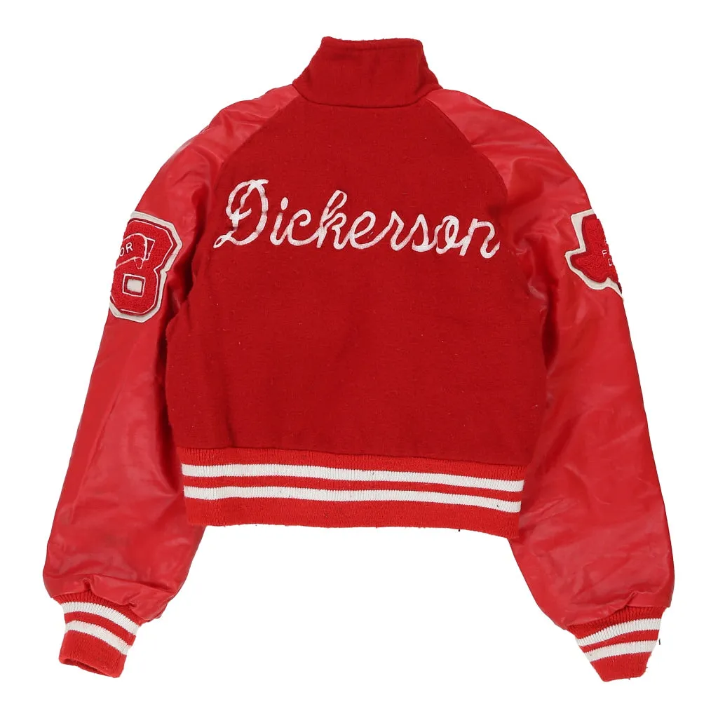 Kelsey, FCCLA 08 Mecca Cropped Varsity Jacket - XS Red Wool Blend