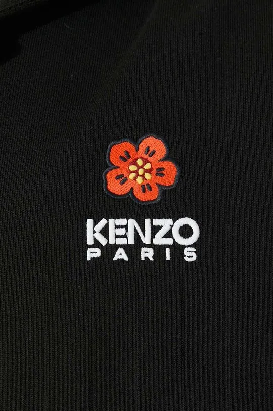 Kenzo cotton sweatshirt Boke Flower men's black color hooded FD55SW4424MF.99J