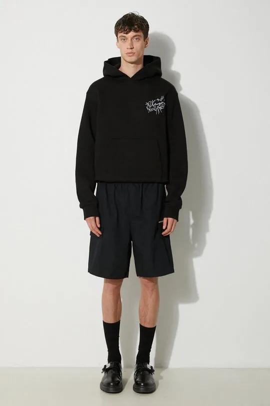 Kenzo cotton sweatshirt Gots Star Tiger Emb Classic men's black color hooded FE65SW2194MB.99J