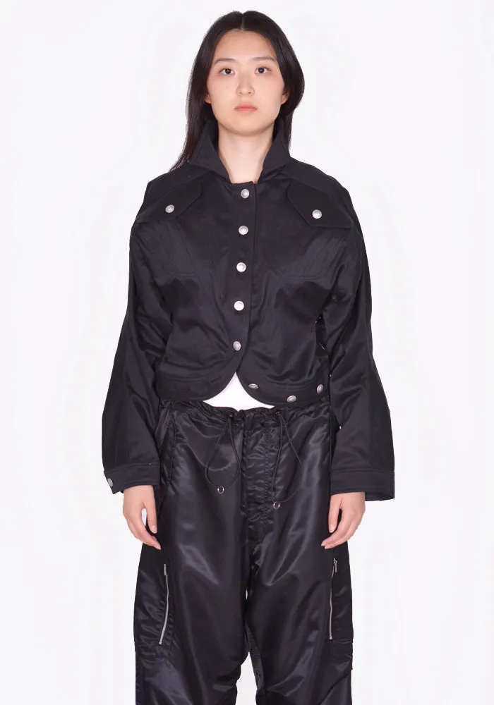 KIKO KOSTADINOV WOMEN KKWSS24J02-17 APOLLINAIRE CROPPED JACKET SABLE BLACK (New Season SS24)