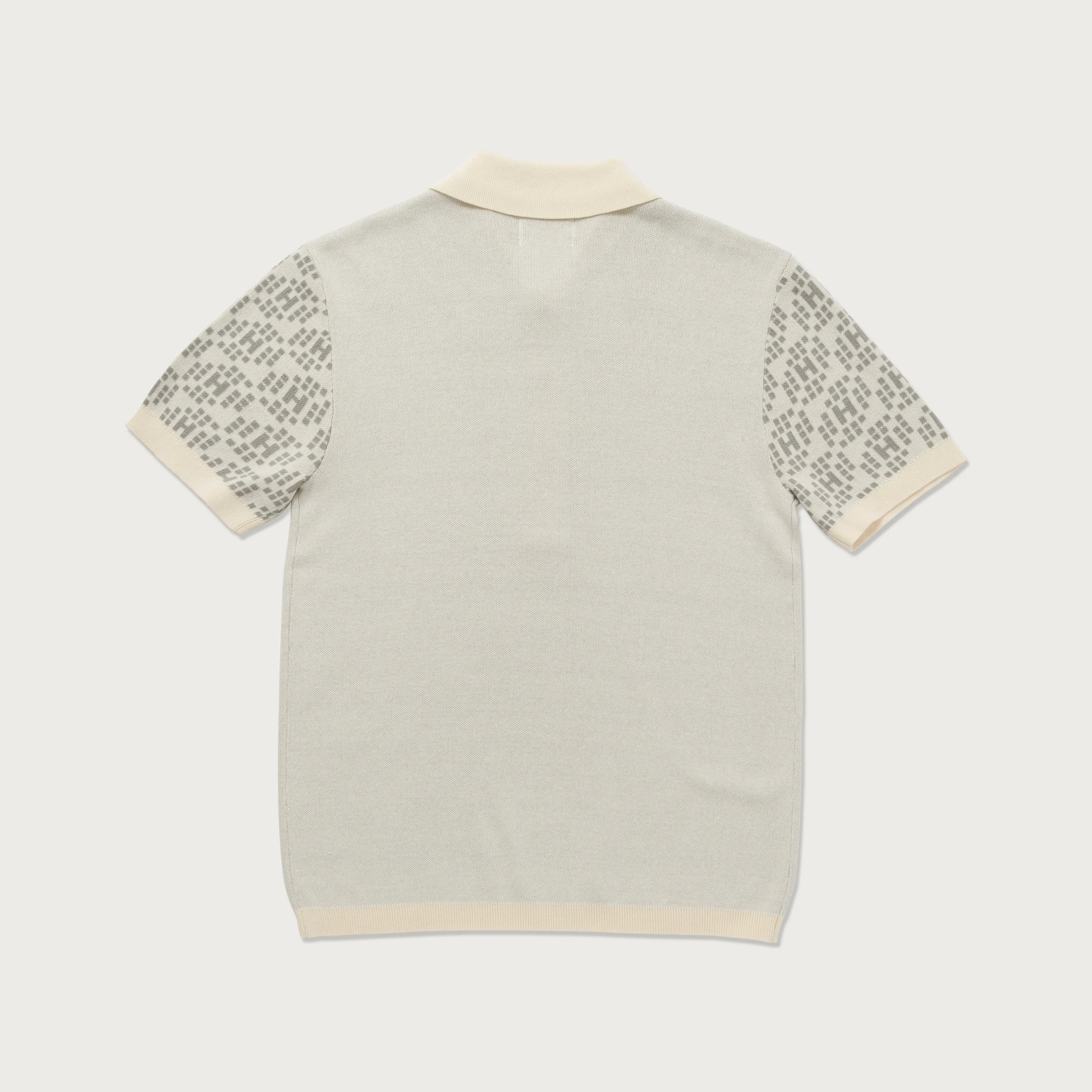 Knit H Pattern Polo - Bone