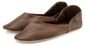 Ladies travel slipper leather, Brown | Manufactum