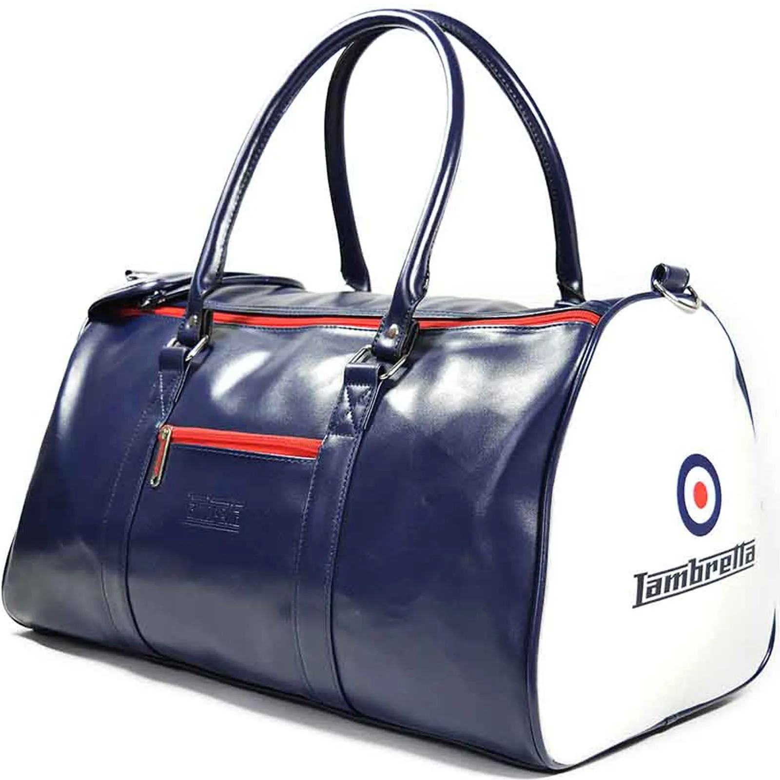 Lambretta Mens Retro Sports Zipped Faux Leather Duffle Bag