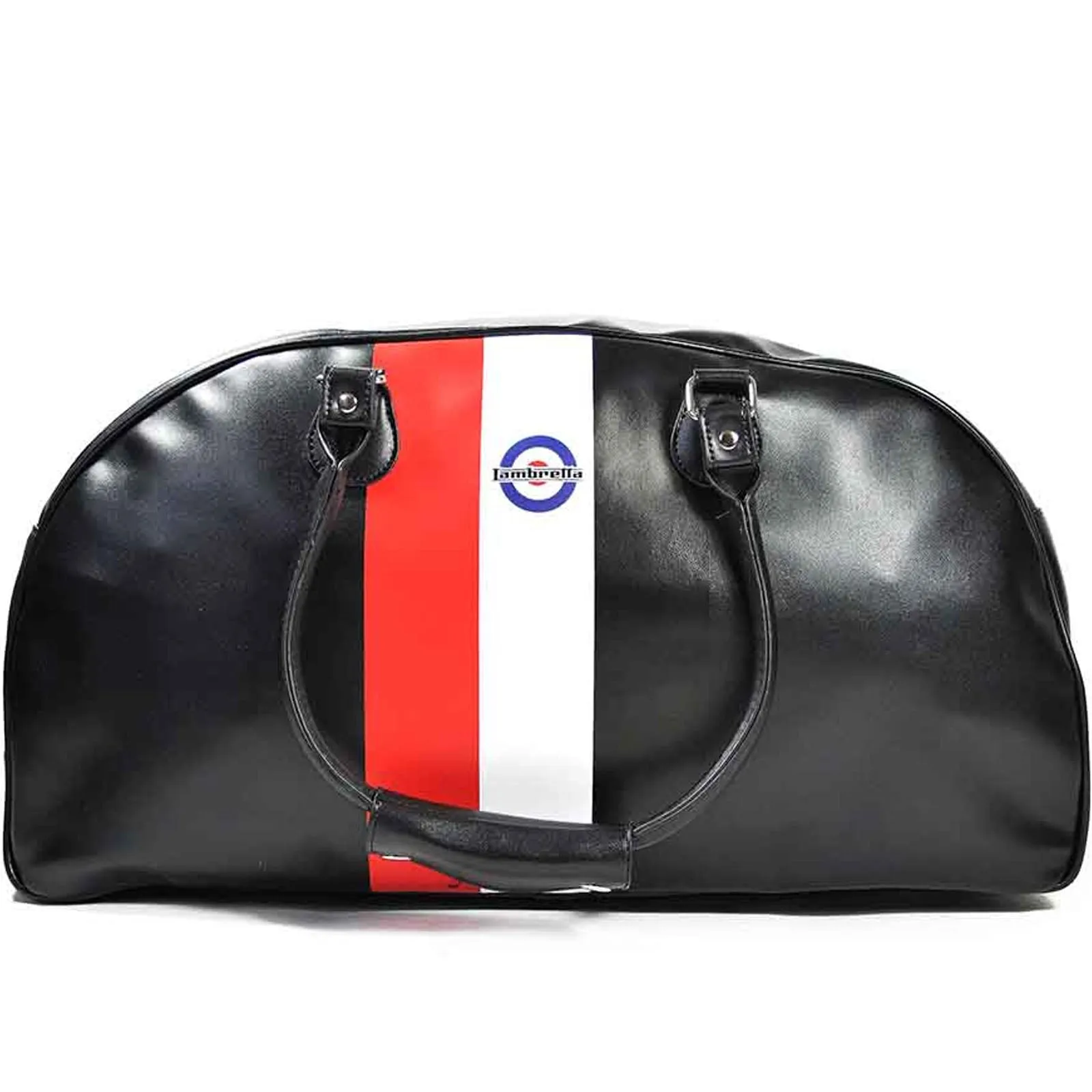 Lambretta Retro Sport Zipped Faux Leather Duffle Bag - Black