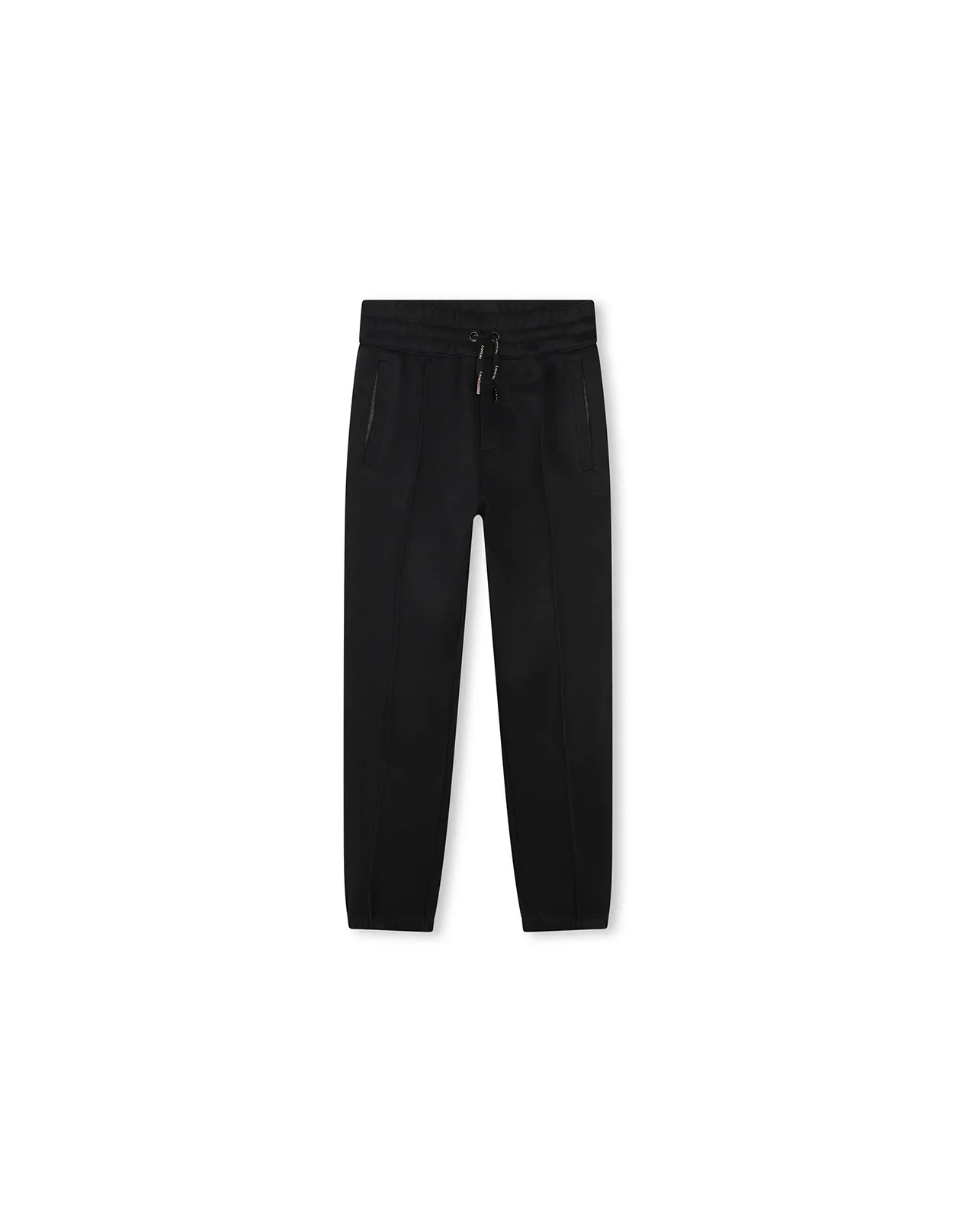 LANVIN ENFANT Black Joggers With Logo Patch On Back