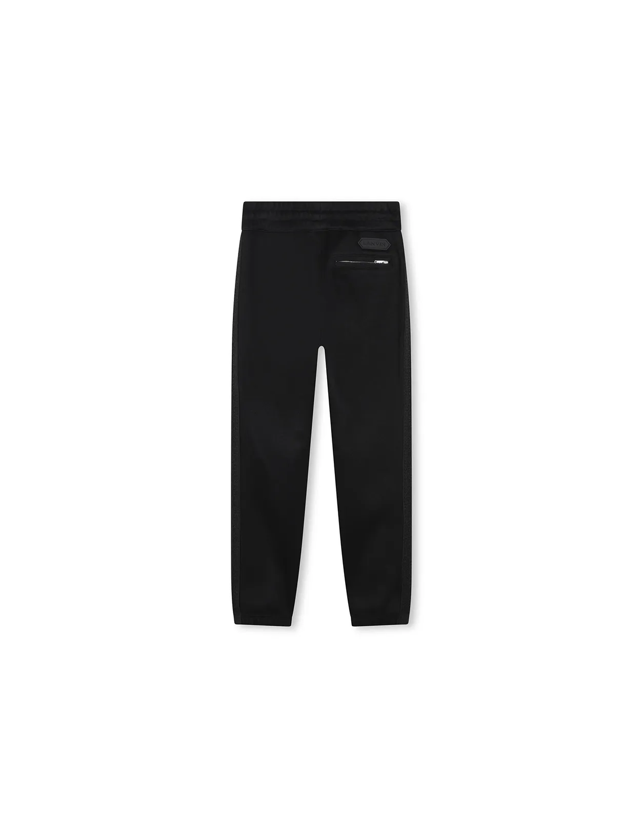 LANVIN ENFANT Black Joggers With Logo Patch On Back