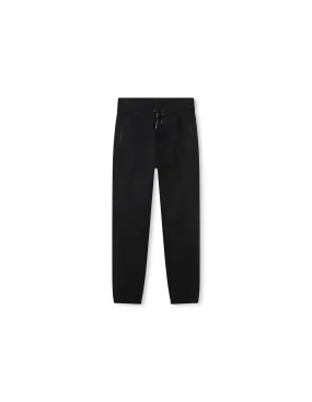 LANVIN ENFANT Black Joggers With Logo Patch On Back