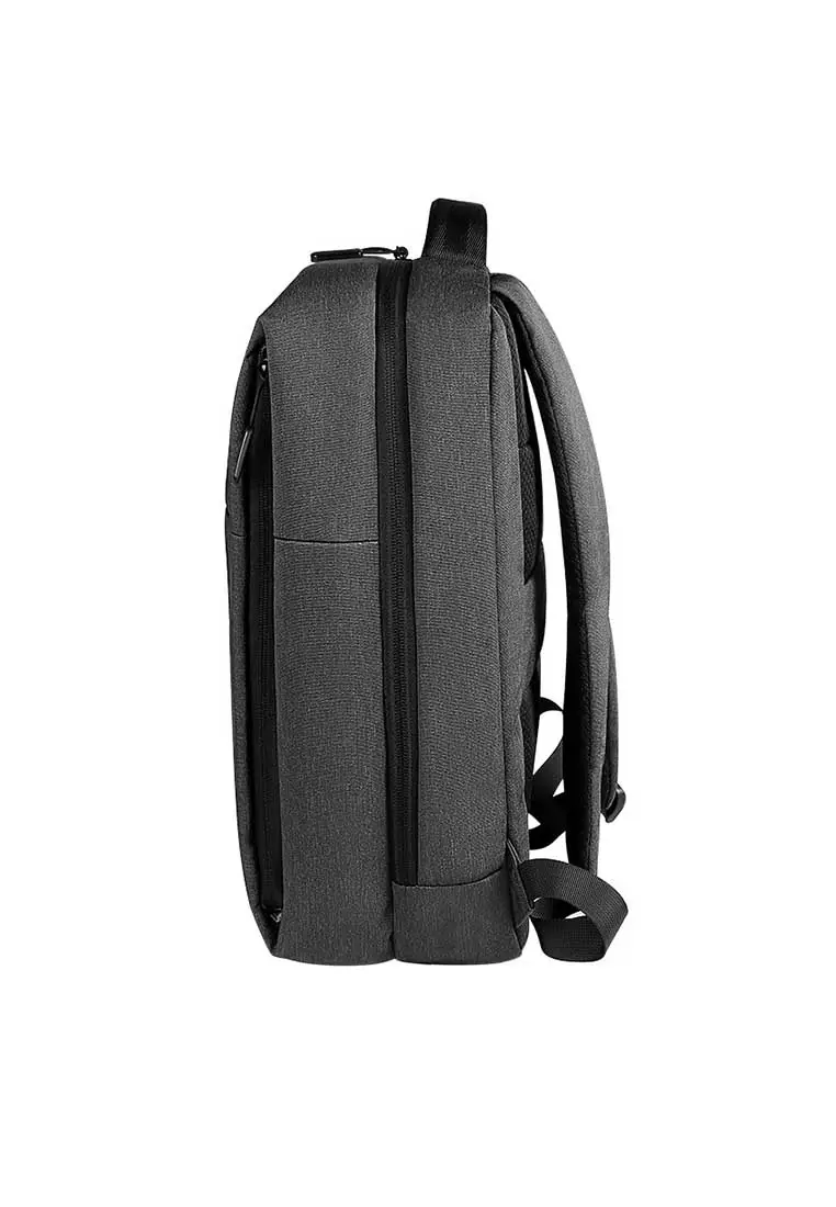 Lara Men's Plain Zipper Laptop Backpack - Dark Grey