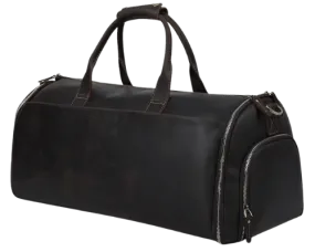 Large Leather Duffle Bag with Shoe Compartment - Horizon Leathers