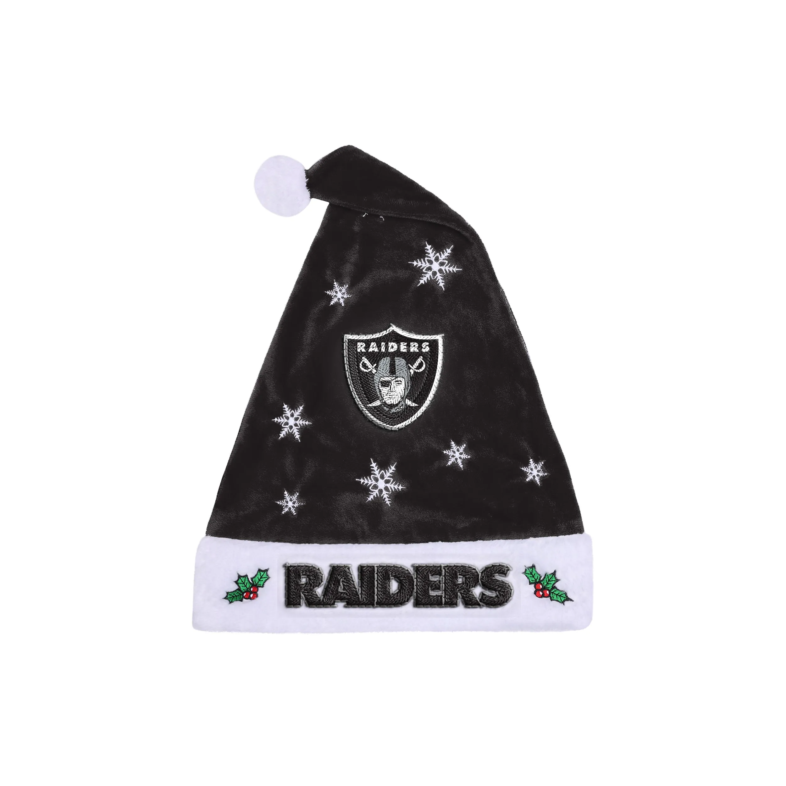 Las Vegas Raiders Embroidered Santa Hat