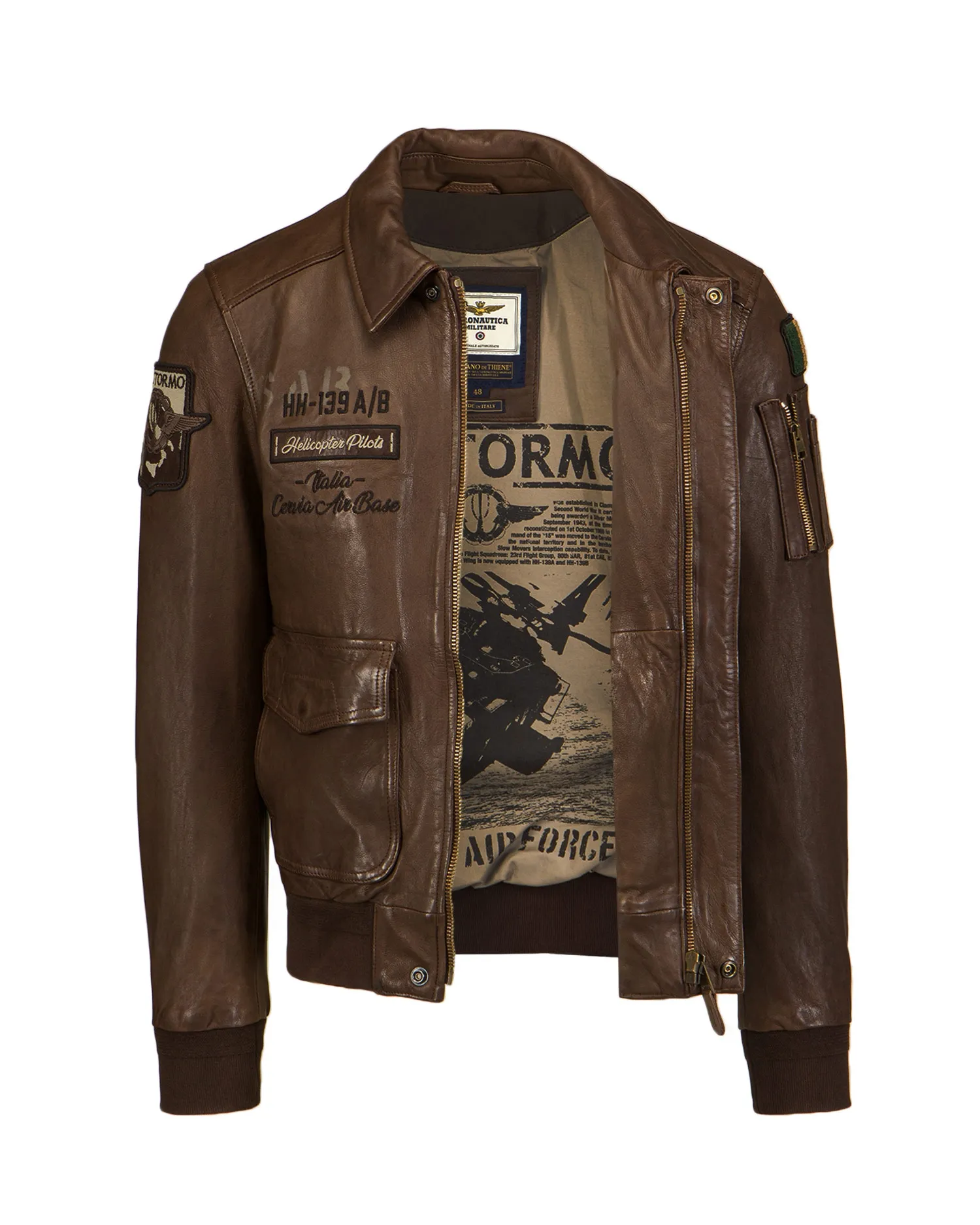 Leather jacket Aeronautica Militare 231PN5027PL183-2