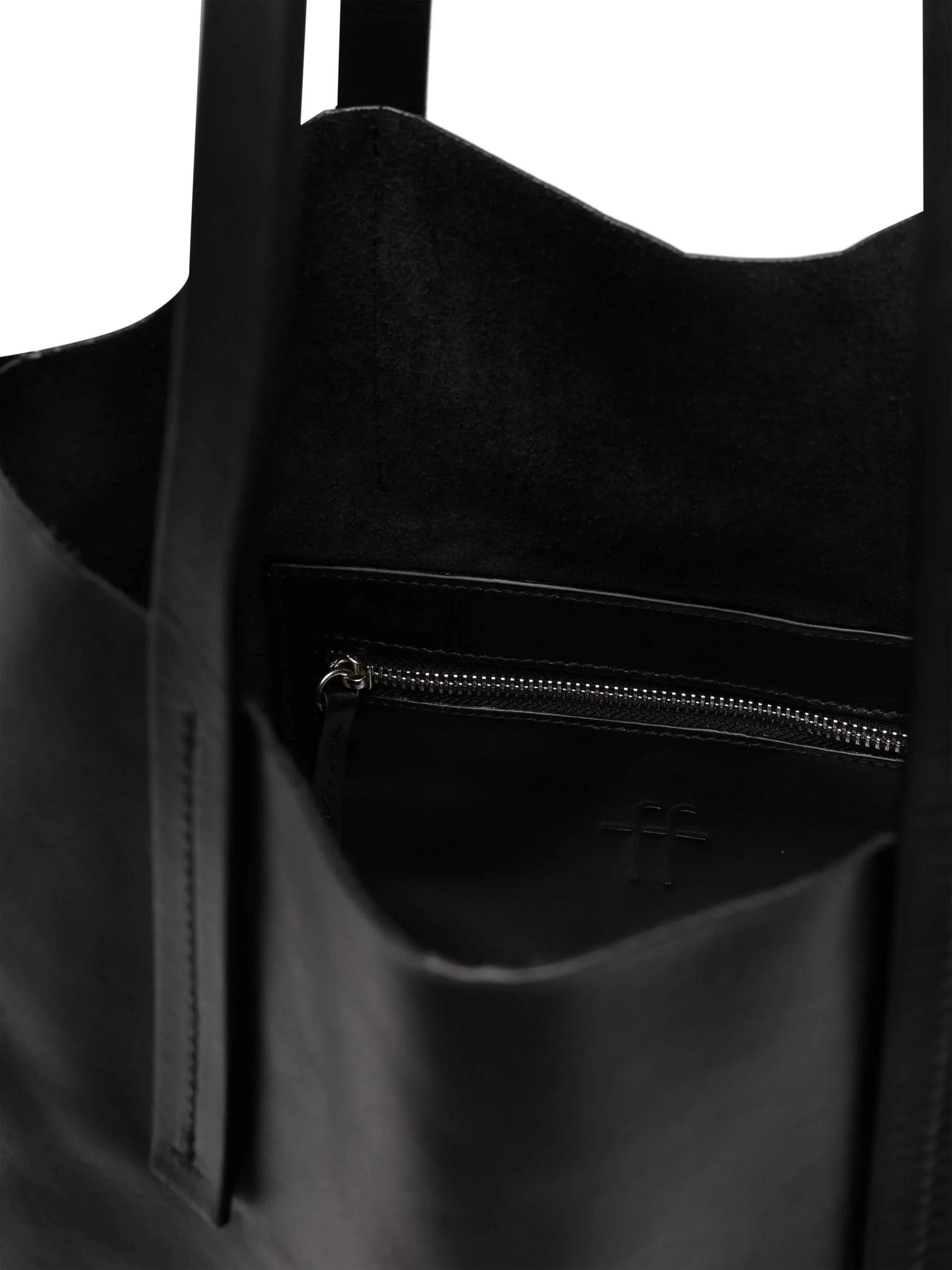 Leather shopper bag, black