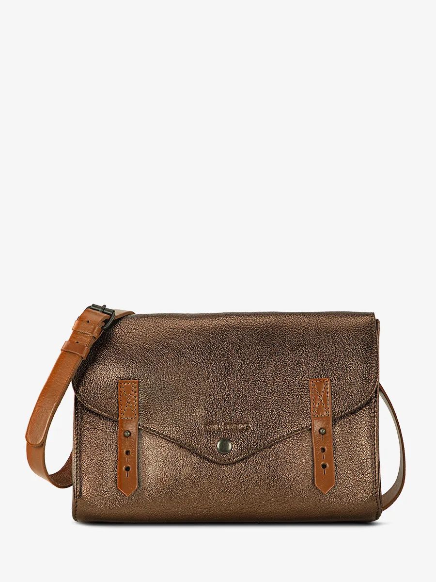 leather woman shoulder bag Copper - L'Indispensable Copper | PAUL MARIUS