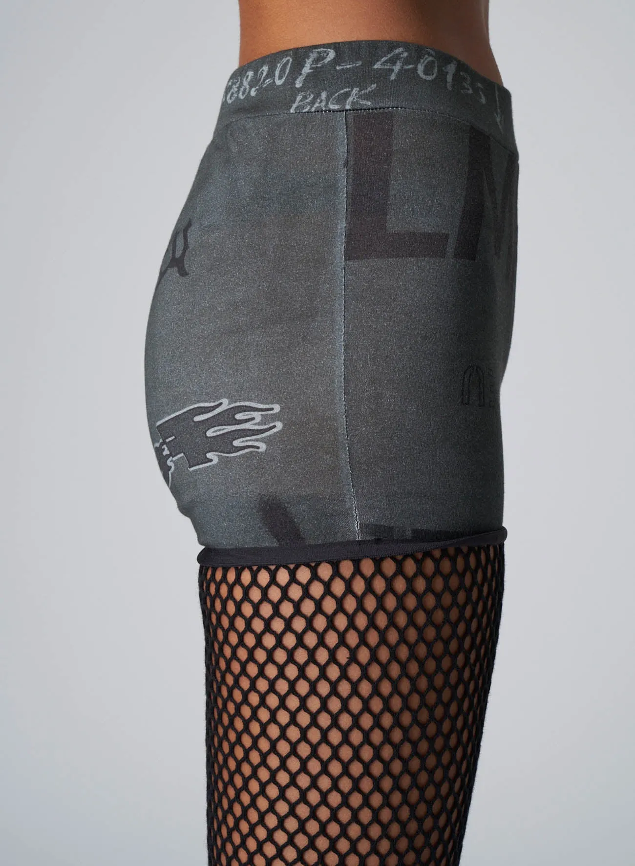 LIMI LOGO PRINT SHORTS/MESH LEGGINGS