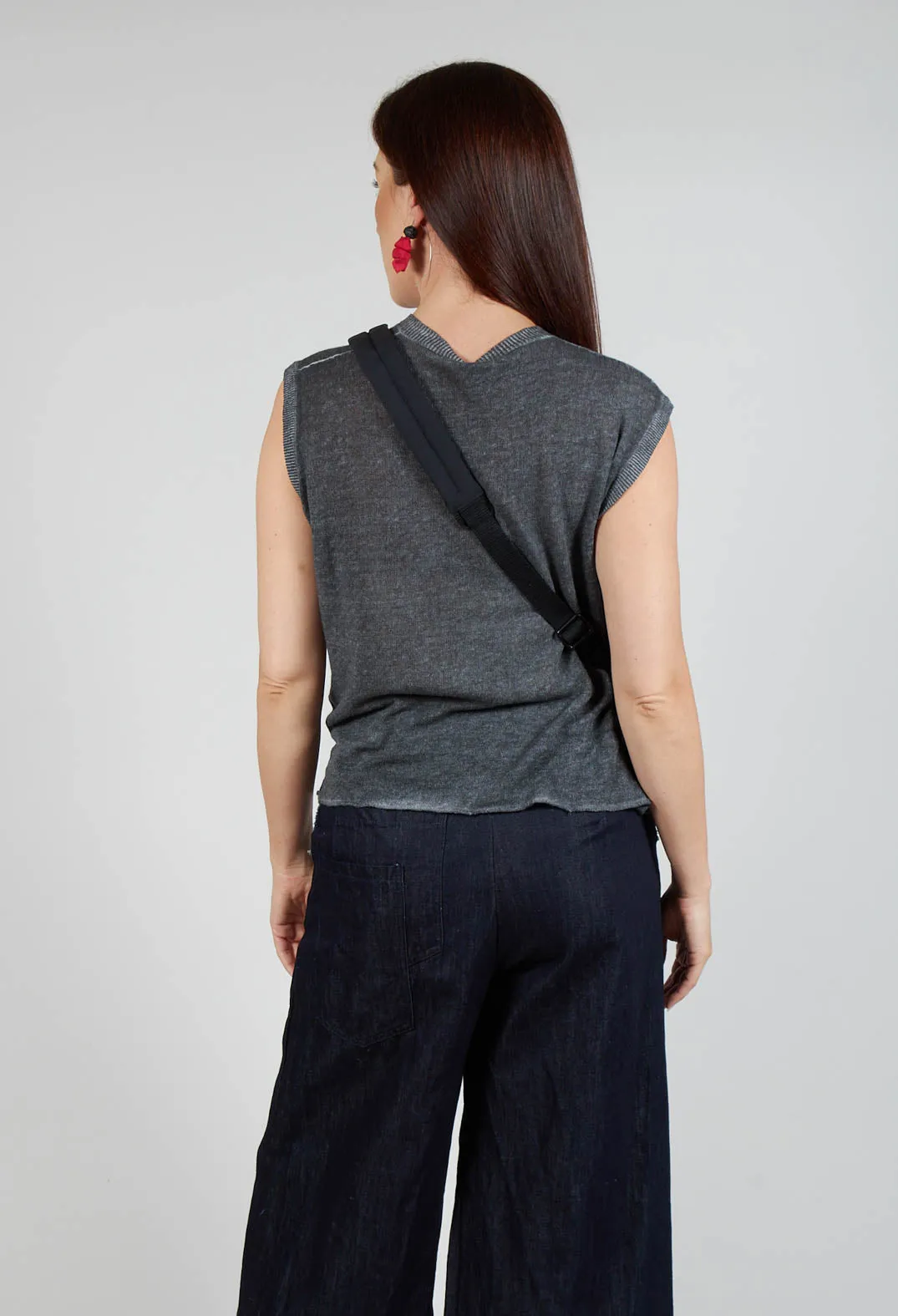 Linen Cotton Vest in Grey