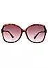 Lipsy Oversized Glam Square Sunglasses with Metal Trim Sunglasses