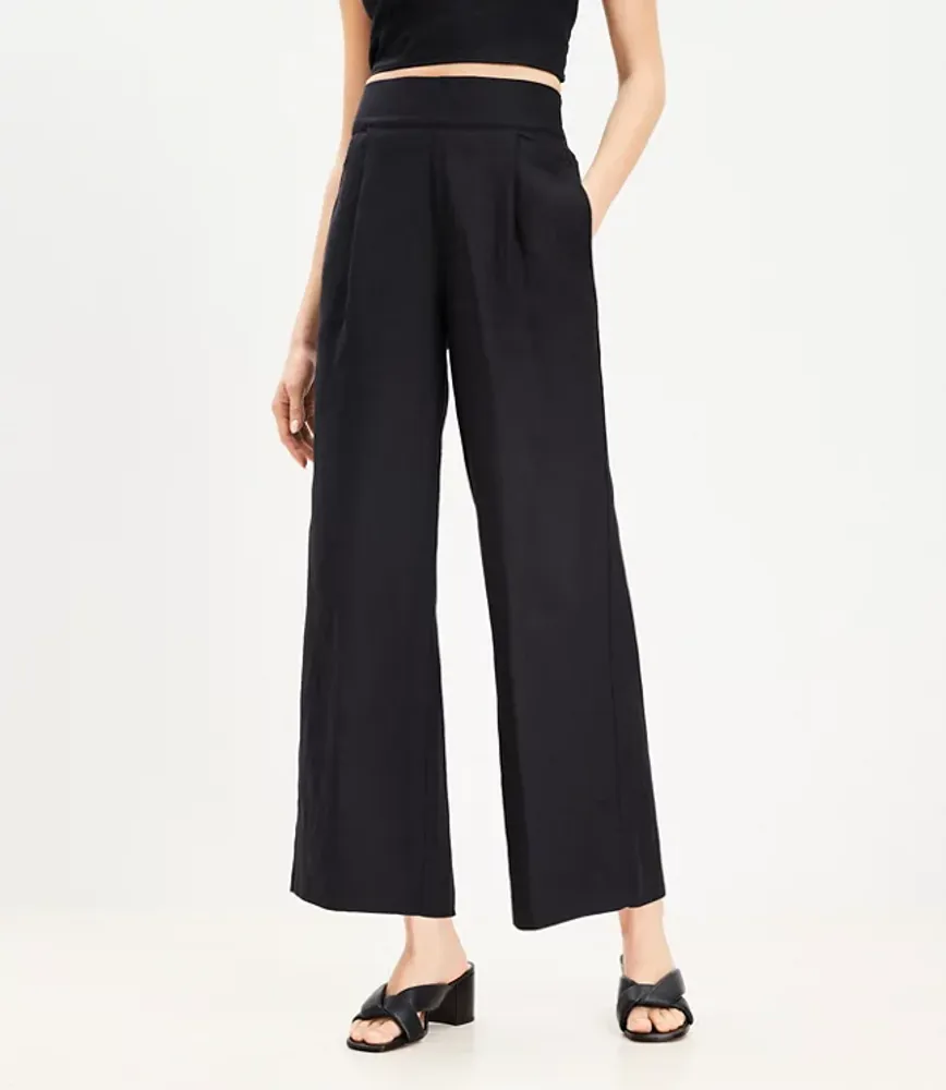 LOFT Beach Linen Wide Leg Pants