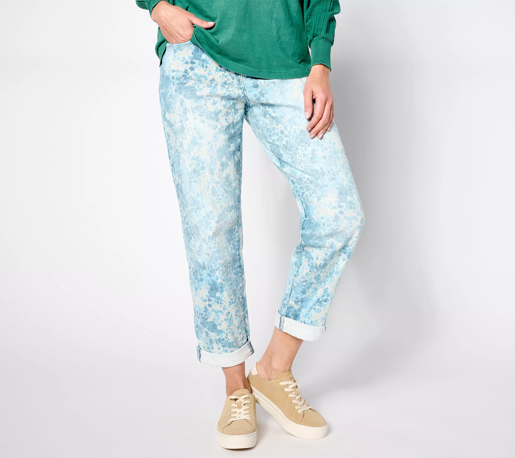 LOGO by Lori Goldstein Tall Printed Boyfriend Jeans