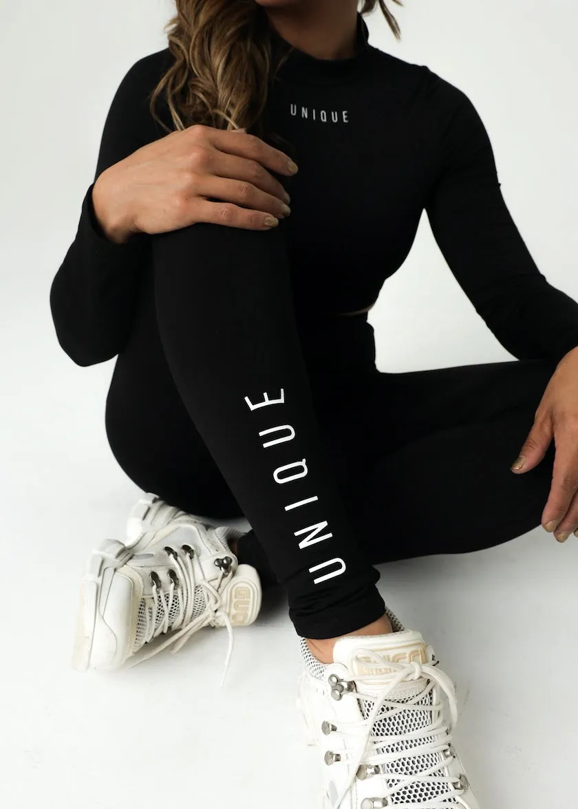 Long Sleeve Crop & Leggings Gym Set