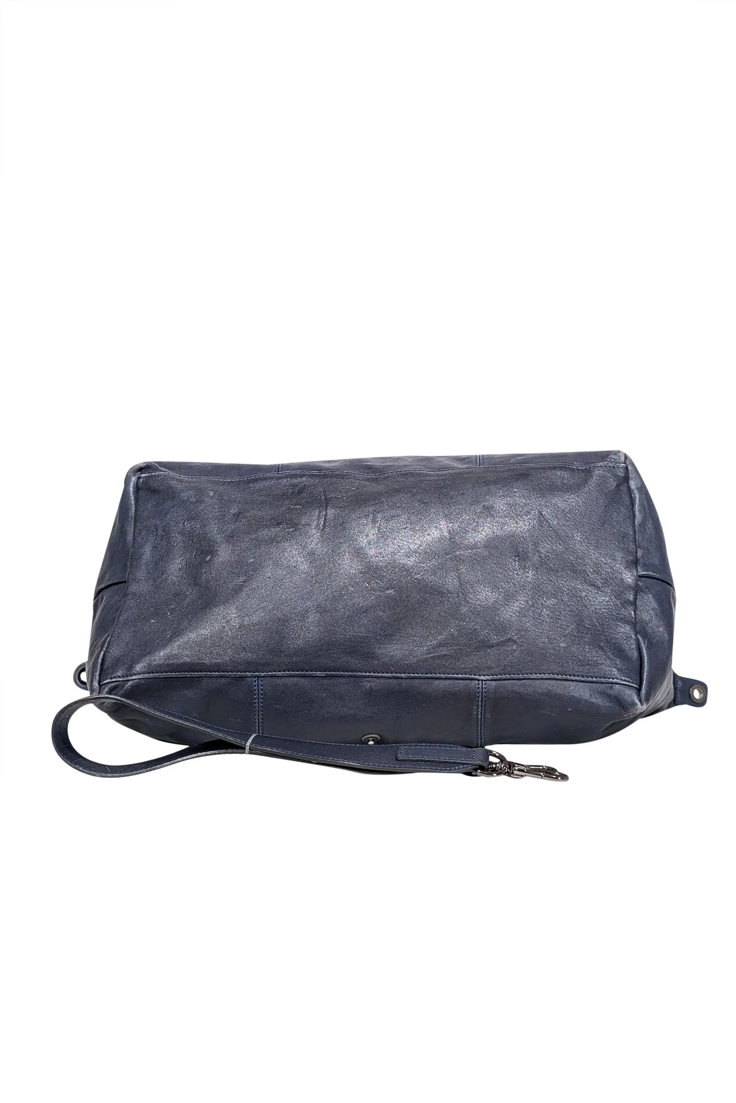 Longchamp - Navy Leather Duffle Bag