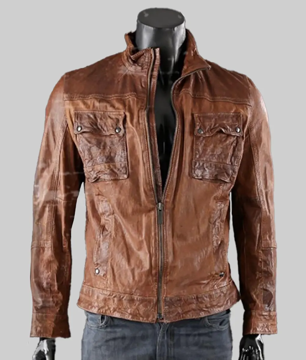 Looper Bruce Willis (Old Joe) Brown Leather Jacket | TLC UK