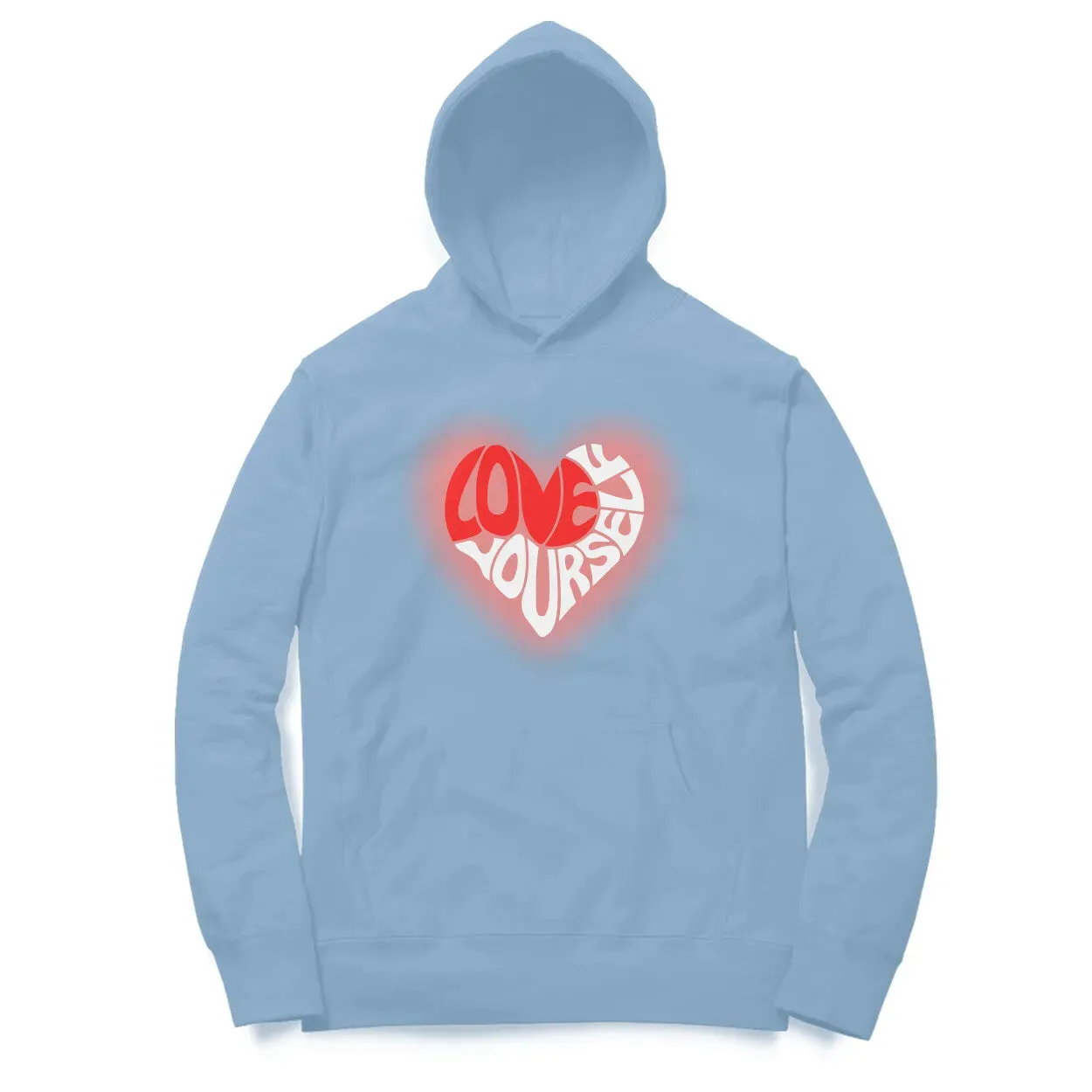 Love-Yourself Typographic Print Cotton Hoodie For Men and Women