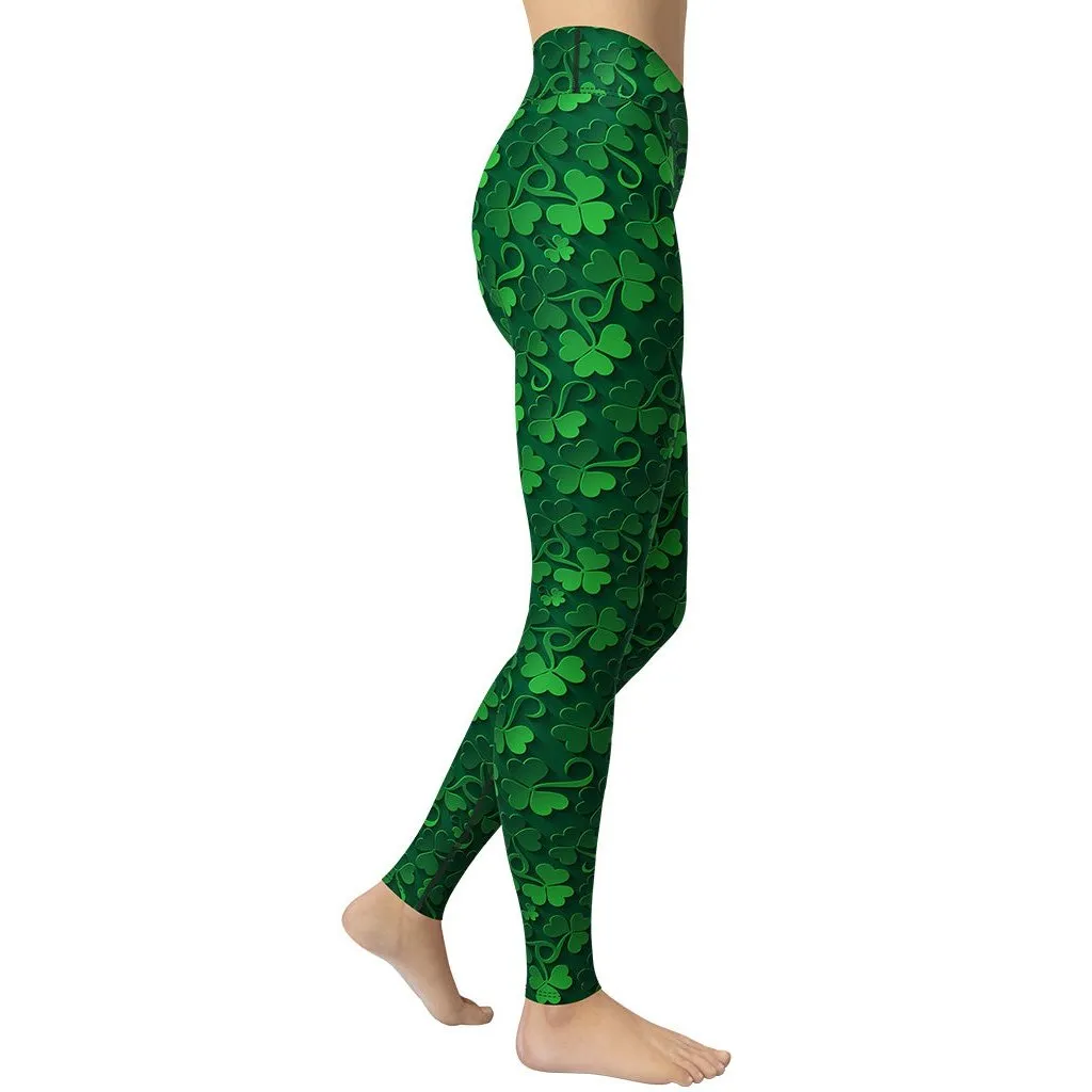 Lucky Shamrock Yoga Leggings