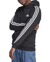 Macy's adidas Men's Essentials 3-Stripes Regular-Fit Fleece Hoodie, Regular & Big Tall