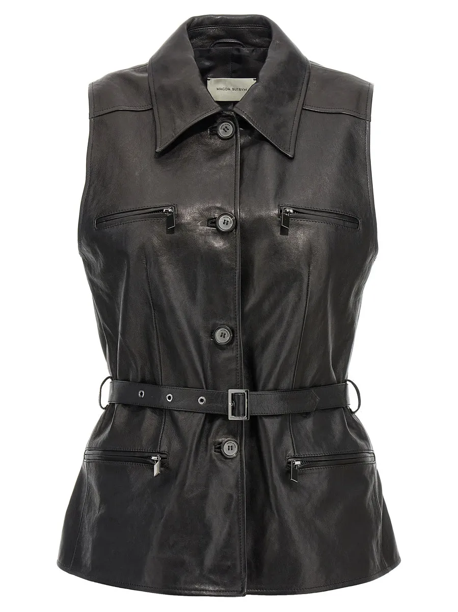 Magda Butrym    Magda Butrym Single Breasted Leather Vest